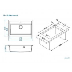 Alveus Atrox 40 sudoper CONCRETE - G81