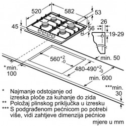 Bosch PCP6A6B90 plinska ploča za kuhanje