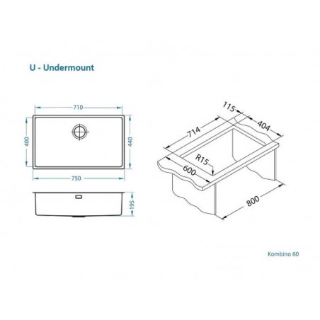 Alveus Kombino 60 sudoper inox