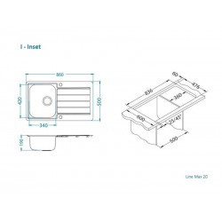 Alveus LINE MAX 20 sudoper,satin
