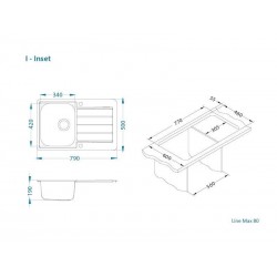 Alveus LINE MAX 80 sudoper,satin