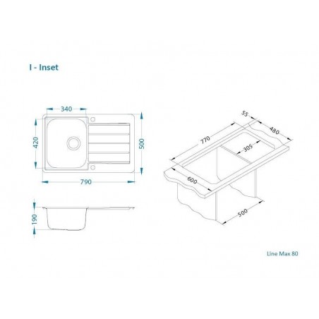 Alveus LINE MAX 80 sudoper,satin
