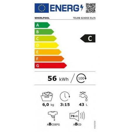 Whirlpool TDLRB 6240SS EU/N perilica rublja gornje punjenje 6kg