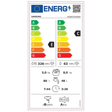 Samsung WD80T554DBW/S7 perilica rublja sa sušilicom