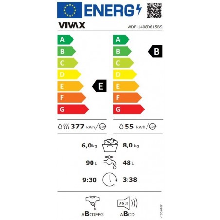 Vivax WDF-1408D616BS perilica rublja sa sušilicom