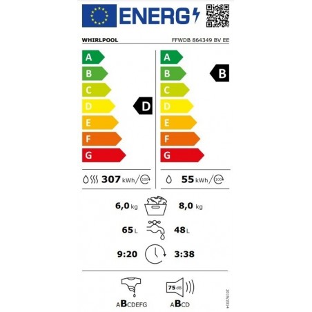 Whirlpool FFWDB 864349 BV EE perilica rublja sa sušilicom