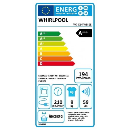 Whirlpool W7 D94WB EE sušilica rublja 9kg