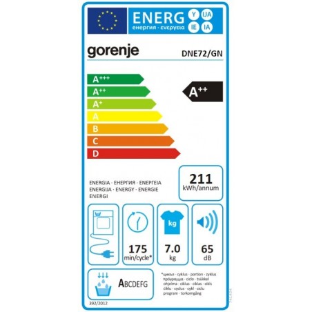 Gorenje DNE72/GN sušilica rublja