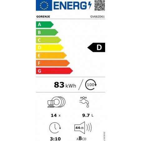 Gorenje GV662D61 ugradbena perilica posuđa