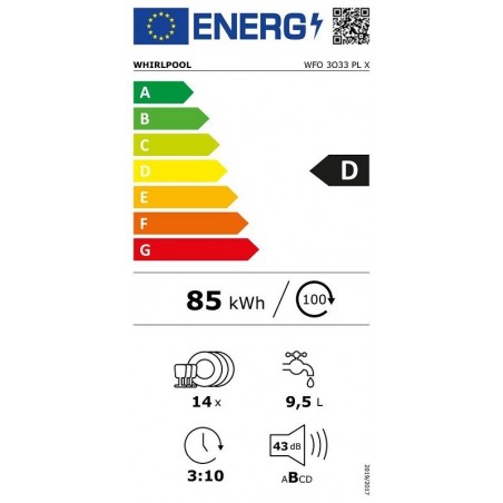 Whirlpool WFO 3O33 PL X perilica posuđa