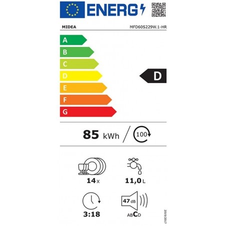 Midea MFD60S229W perilica posuđa