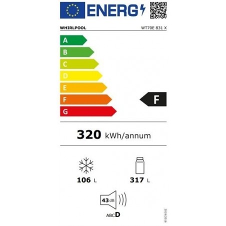 Whirlpool WT70E 831 X kombinirani hladnjak 70cm