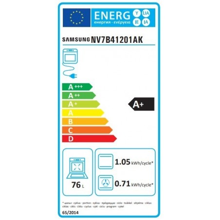 Samsung NV7B41201AK/U3 Pećnica s jednim ventilatorom, prirodnom parom i Bespoke dizajnom