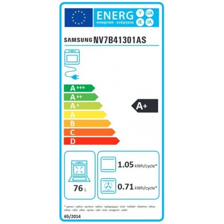 Samsung NV7B41301AS/U3 pećnica s jednim ventilatorom, prirodnom parom i Bespoke dizajnom