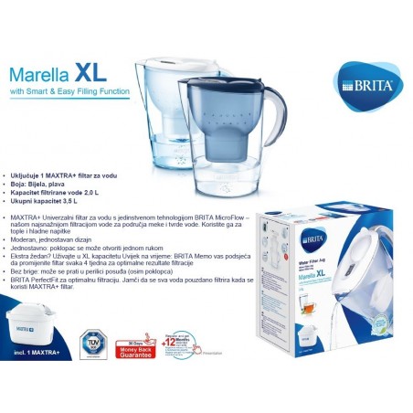 BRITA MARELLA XL MEMO MX,  ( 3,5 litrara ) bijeli, vrč za filtraciju vode