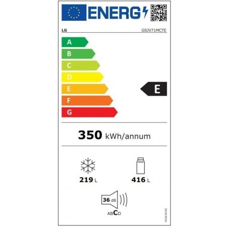 LG GSJV71MCTE Hladnjak Total No Frost, LED osvjetljenje /LED zaslon, Dispenzer za vodu + ledomat, Doorcooling + Multi air flow