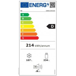 LG GBB61SWGGN Hladnjak sa zamrzivačem u donjem dijelu, DoorCooling+™ tehnologija, kapacitet 341L