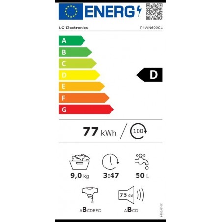 LG F4WN609S1 perilica rublja 9 kg