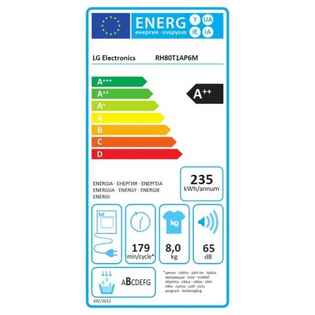 LG RH80T1AP6M Sušilica rublja sa toplinskom pumpom 8KG