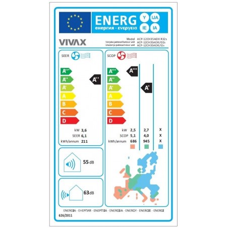 VIVAX COOL, klima uređaji, ACP-12CH35AEXIs R32 - inv., 3.81k