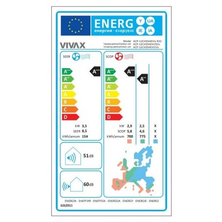 VIVAX COOL, klima uređaji, ACP-12CH35AEVIs R32 GOLD