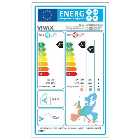 VIVAX COOL, klima uređaji, ACP-12CH35AEHI+ R32 GOLD