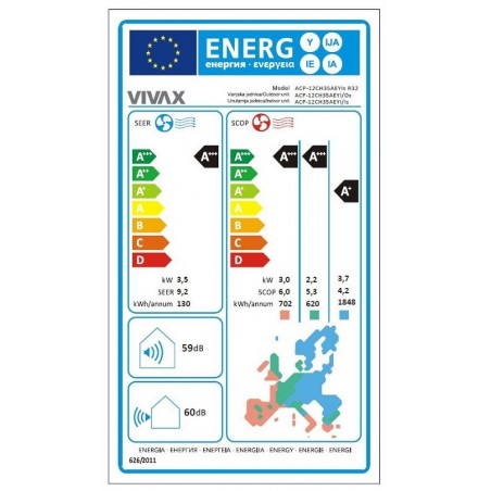 VIVAX COOL, klima uređaji, ACP-12CH35AEYIs R32