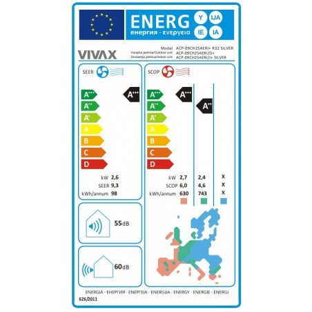 VIVAX COOL, klima uređaji, ACP-12CH35AERI/I+ SILVER MIRROR unutarnja jedinica