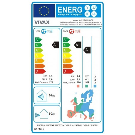 VIVAX COOL, klima uređaji, ACP-12CH35AERI/I+ SILVER MIRROR unutarnja jedinica