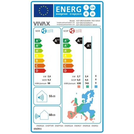 VIVAX COOL, klima uređaji, ACP-09CH25AERI/I+ GOLD unutarnja jedinica