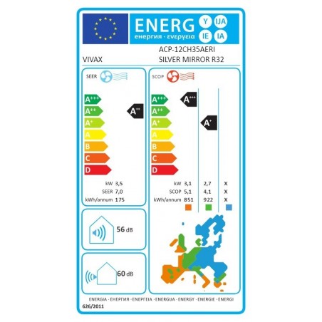 VIVAX COOL, klima uređaji, ACP-12CH35AERI/I2 SILVER MIRROR unutarnja jedinica