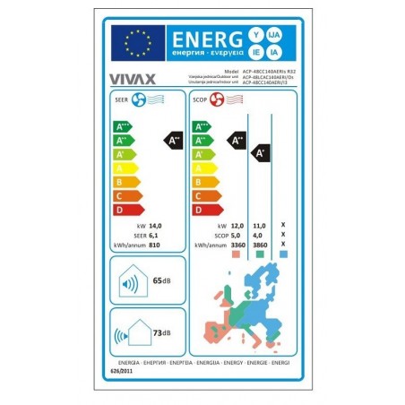 VIVAX COOL,kazetna klima, ACP-48CC140AERI+ R32