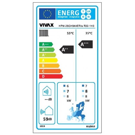 VIVAX COOL, toplinska pumpa, HPM-28CH84AERIs R32-1H3