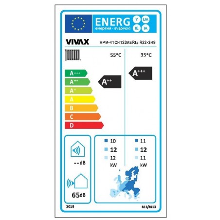 VIVAX COOL, toplinska pumpa, HPM-41CH120AERIs R32-3H9