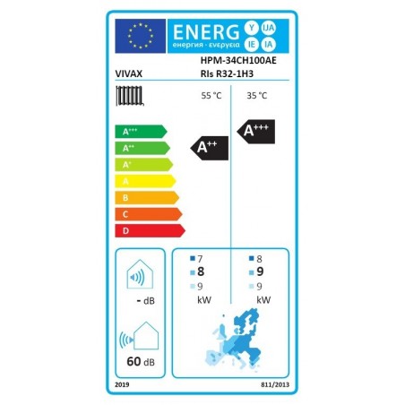 VIVAX COOL, toplinska pumpa, HPM-34CH100AERIs R32-1H3