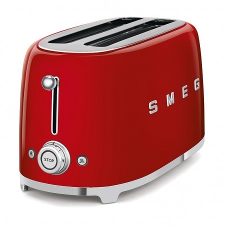 Smeg TSF02RDEU toster za četiri kriške, crvena, RETRO STIL 50-tih.