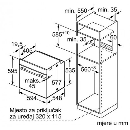 Bosch HRG6753S1 pećnica s funkcijom dodavanja pare