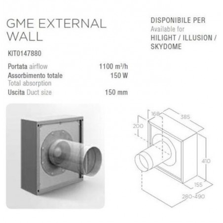 Elica motor za vanjski zid KIT0147880 za nape ELICA HILIGHT, ILLUSION, SKYDOME  KIT0147880