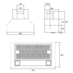 Airforce Modulo 1 CS1 52 PLO ugradbena napa 750 m3/h