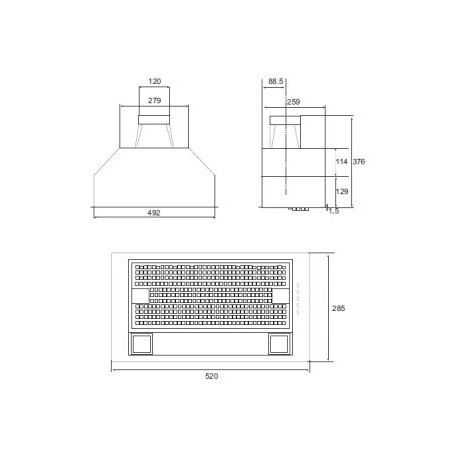 Airforce Modulo 1 CS1 52 PLO ugradbena napa 750 m3/h