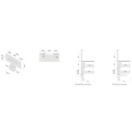 Falmec Air Wall Modul panel 120 cm bijeli,  centralni usis (bez motora)