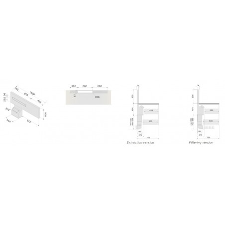 Falmec Air Wall Modul panel 150 cm bijeli,  usisni element desno  (bez motora)