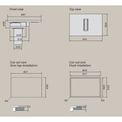 Falmec Zero 84cm ploča za kuhanje sa integriranom napom ( verzija na odvod zraka) Falmec Zero 84cm ploča za kuhanje sa integriranom napom ( verzija na odvod zraka)