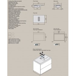 Falmec Zero Easy 84cm ploča za kuhanje sa integriranom napom ( verzija filtriranja zraka))