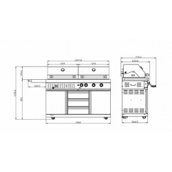 MyOutdoorKitchen samostojeći plinski roštilj+ roštilj na ugljen