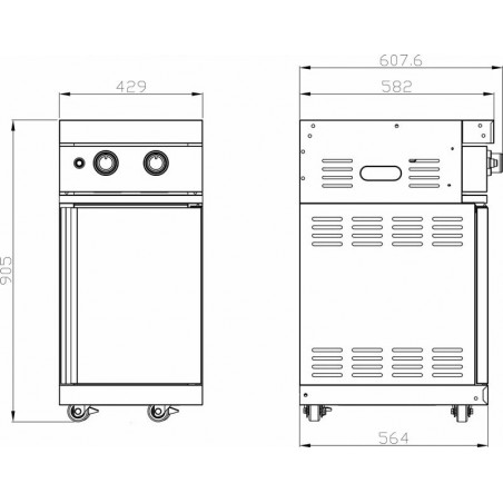 MyOutdoorKitchen Inox grill s dvostranim plamenikom