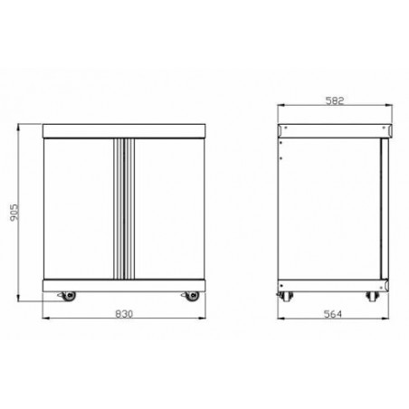 MyOutdoorKitchen crni ormarić s policama i 2x vratima