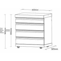 MyOutdoorKitchen crni inox ladičar širine 83 cm