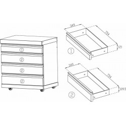 MyOutdoorKitchen crni inox ladičar širine 83 cm