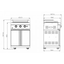 MyOutdoorKitchen crni Teppanyaki roštilj s ravnom pločom